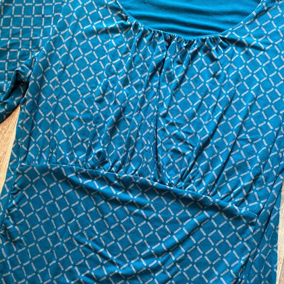 Banana Republic Factory Blue Long Sleeve Blouse Size Medium - Picture 4 of 9